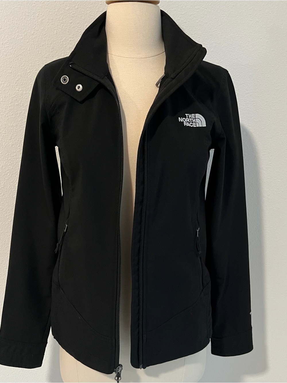 The North Face WindWall Soft Shell Jacket Black Fleece Lined Full Zip XS - Picture 9 of 11